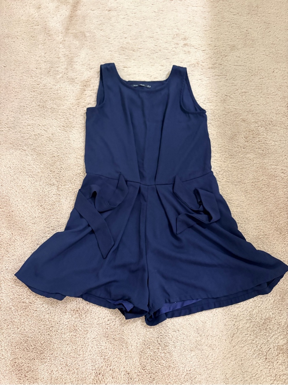 Forme Navy Blue Tie-Waist Sleeveless Romper Size XS - 080